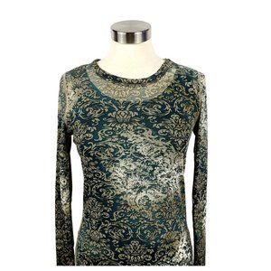 Karen Kane Sheer Long Sleeve Top M